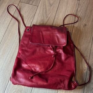 Charlotte Red Leather Backpack made in Italy